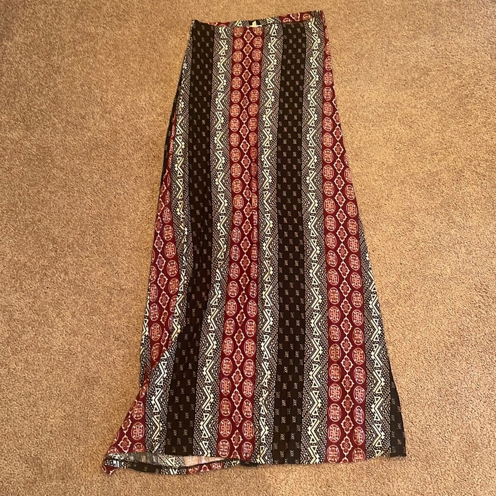 Boho patterned long skirt